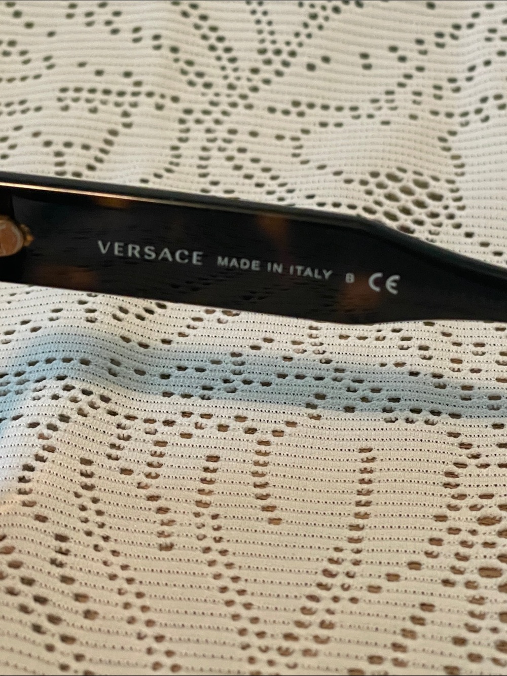 Versace Tortoiseshell Sunglasses with Black Lenses and Gold Logo Plaque - Picture 4 of 13